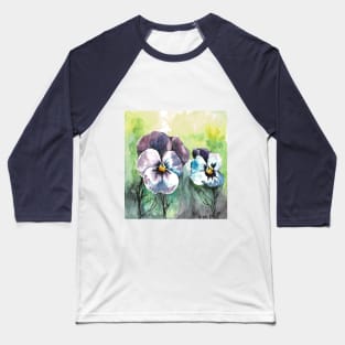 Watercolor pansies Baseball T-Shirt